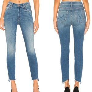MOTHER Denim The Stunner Two Step Fray Love For Sail Wash Cropped Jeans Size 26